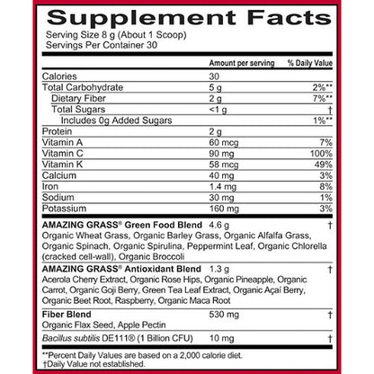 Amazing Grass Greens Blend Superfood Berry Powder (8.5oz) 30 servings