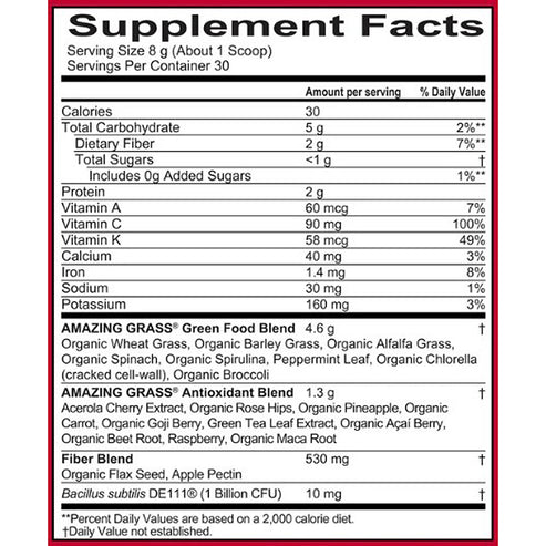 Amazing Grass Greens Blend Superfood Berry Powder (8.5oz) 30 servings