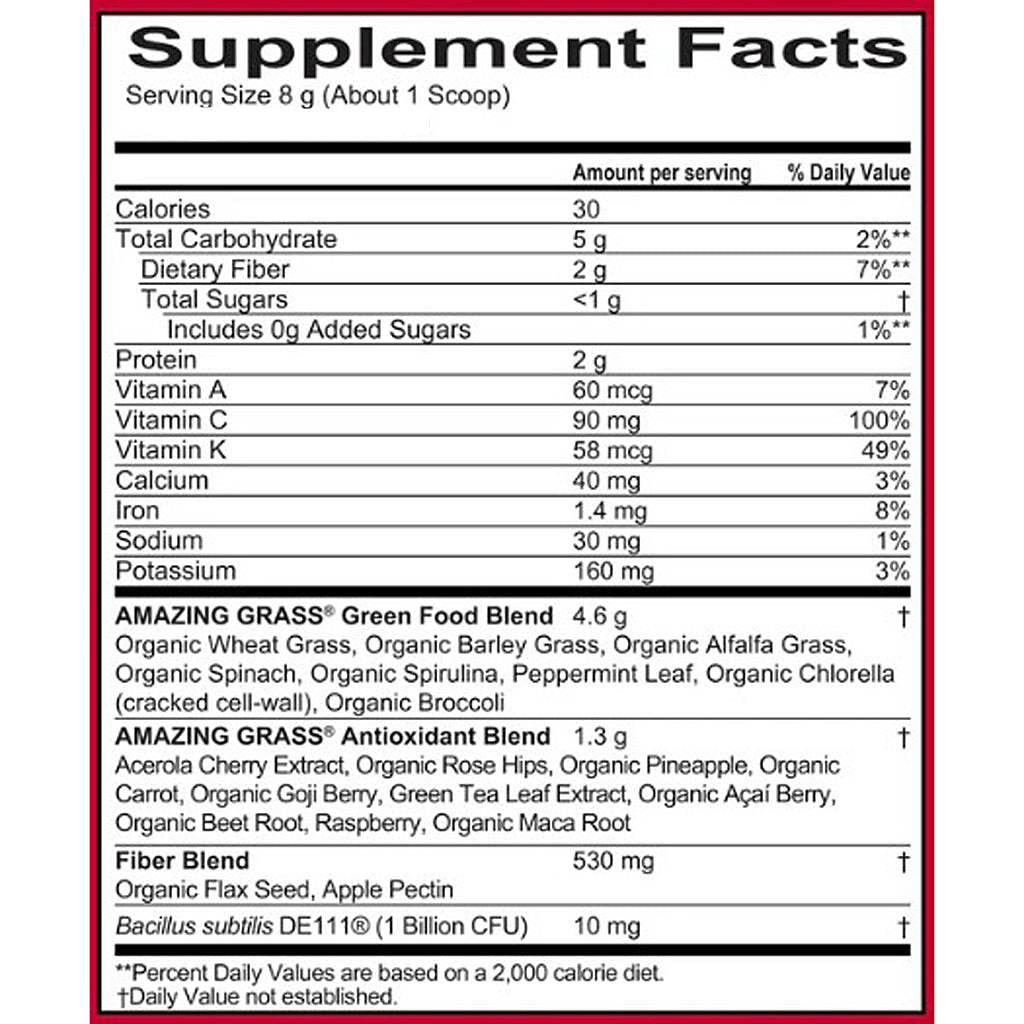 Amazing Grass Greens Blend SuperFood Berry Powder (1.06g) 60 servings