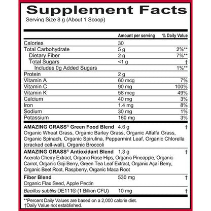 Amazing Grass Greens Blend SuperFood Berry Powder (1.06g) 60 servings