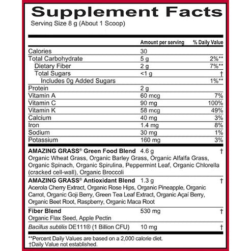 Amazing Grass Greens Blend SuperFood Berry Powder (1.06g) 60 servings