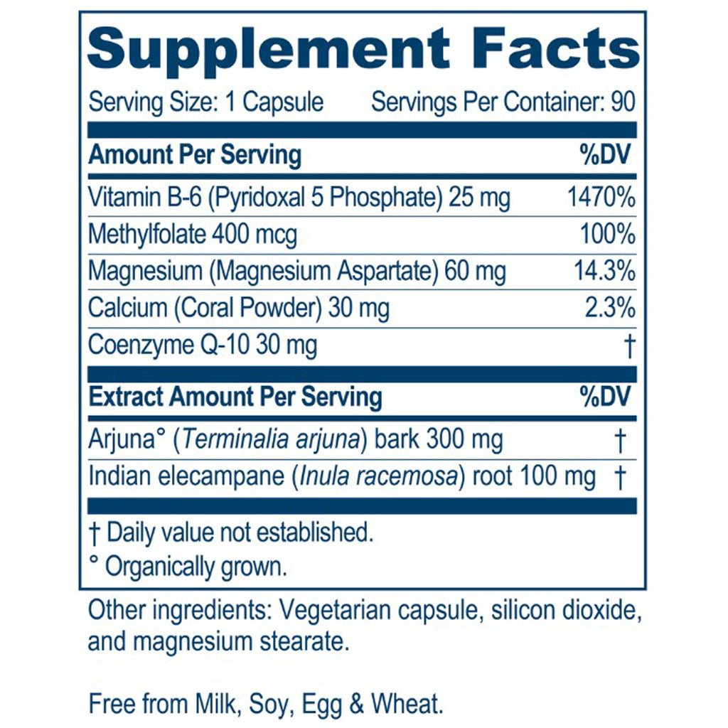 Supplement facts label with detailed nutritional information on a white background