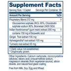 Supplement facts label with detailed ingredient list on a white background