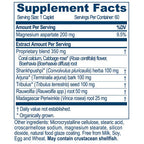Supplement facts label with detailed ingredient list on a white background