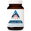 Ayush Herbs Probiotic 100B supplement bottle on a white background