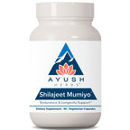 Ayush Herbs Shilajeet Mumiyo dietary supplement bottle on a white background