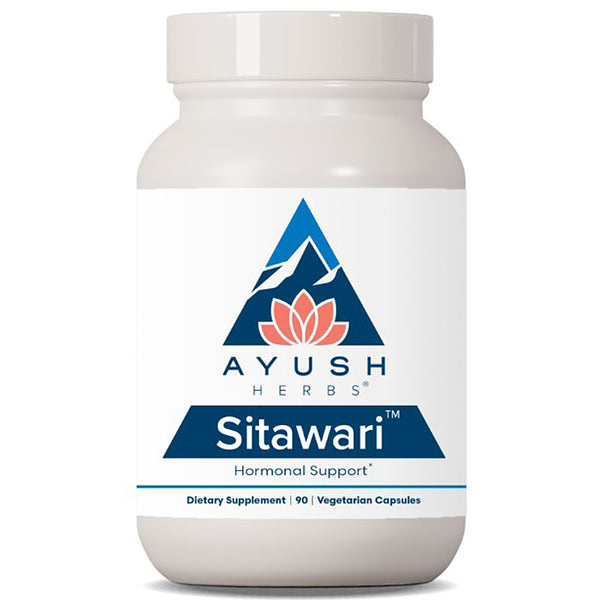 Ayush Herbs Sitawari dietary supplement bottle on a white background