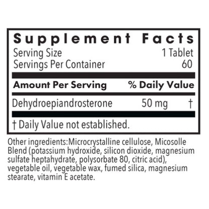Allergy Research Group DHEA 50mg Micronized Lipid Matrix 60T