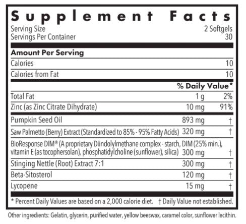 Allergy Research Group DIM Palmetto Prostate Formula 60sg
