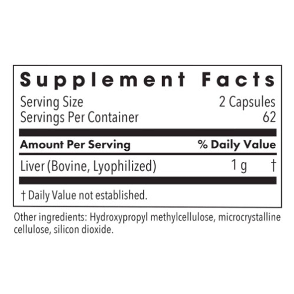 Allergy Research Group Liver Beef Natural Glandular 500mg 125c