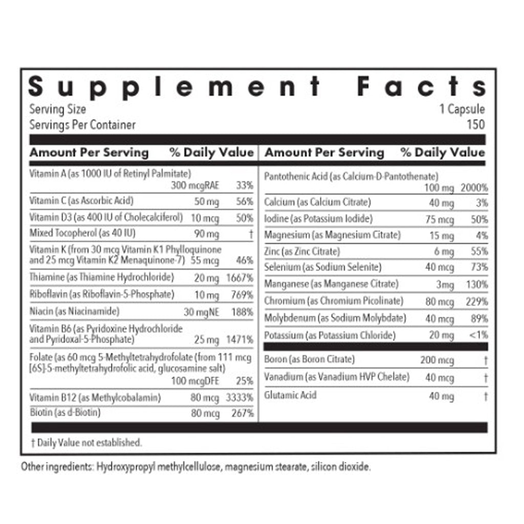 Allergy Research Group Multi-Vi-Min without Copper & Iron 150c