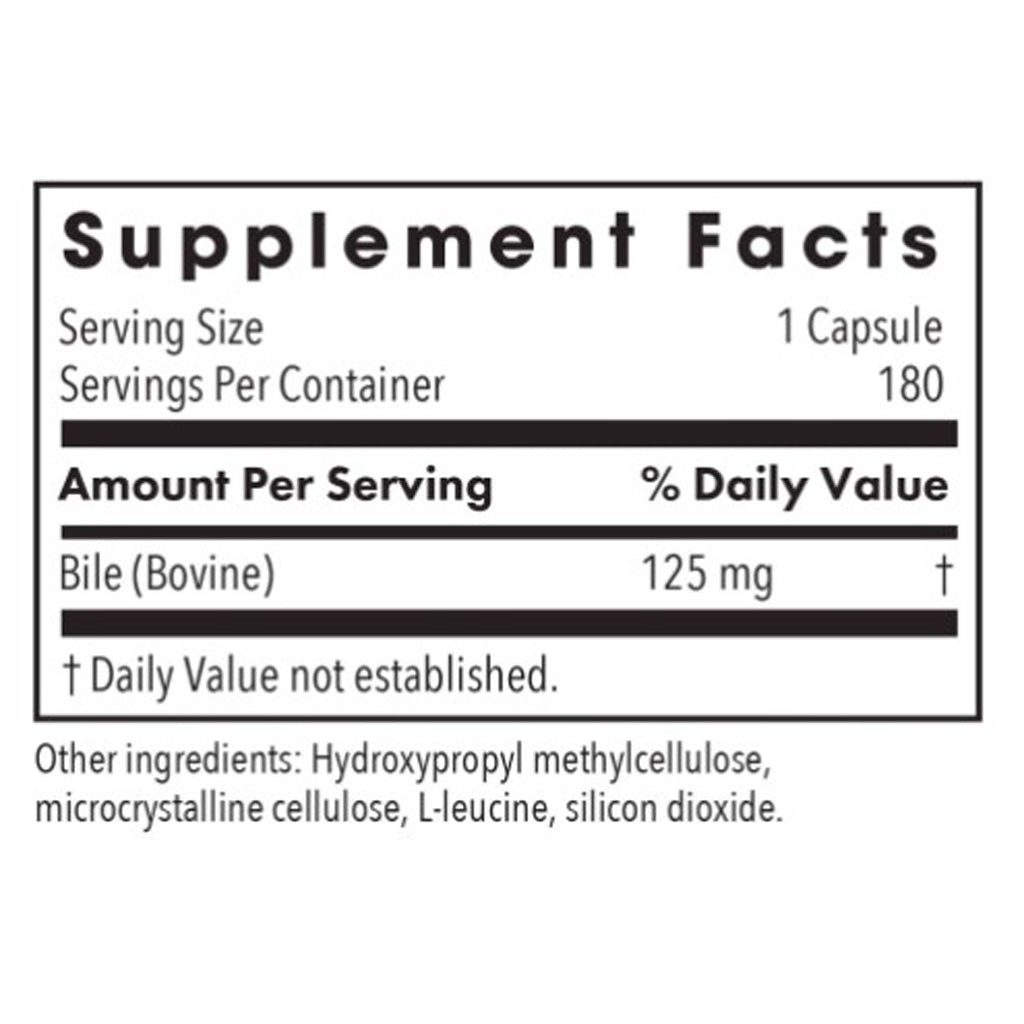 Allergy Research Group Ox Bile 125mg 180c