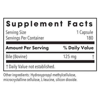 Allergy Research Group Ox Bile 125mg 180c