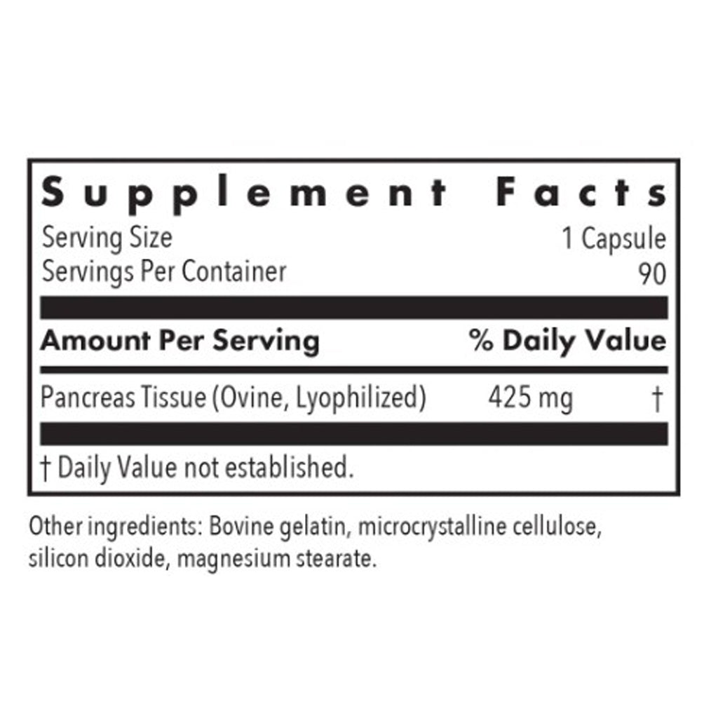 Allergy Research Group Pancreas Lamb Natural Glandular 90c