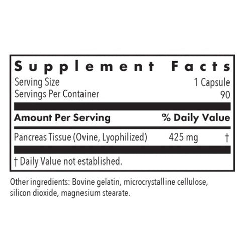 Allergy Research Group Pancreas Lamb Natural Glandular 90c