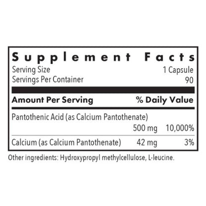 Allergy Research Group Pantothenic Acid 90c