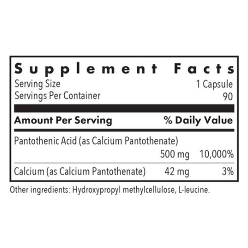 Allergy Research Group Pantothenic Acid 90c