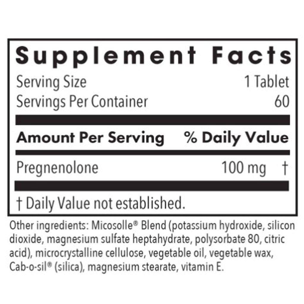 Allergy Research Group Pregnenolone 100mg Micronized Lipid Matrix 60t