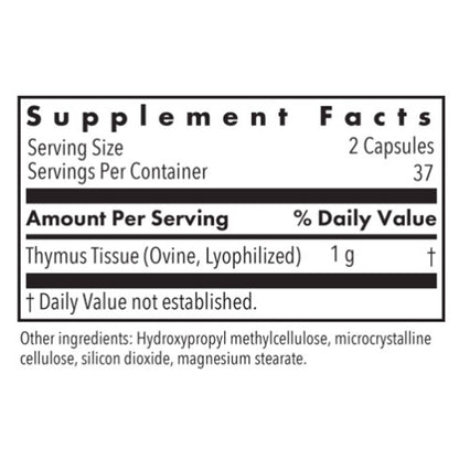 Allergy Research Group Thymus Natural Glandular 75c