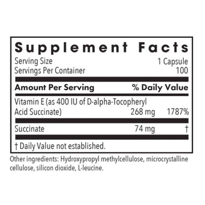 Allergy Research Group Vitamin E Succinate 100c