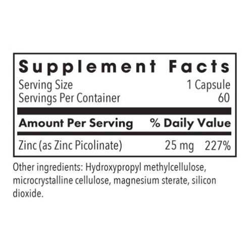 Allergy Research Group Zinc Picolinate 25mg 60 caps