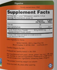 NOW Acacia Fiber Organic Powder 12oz.