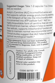 NOW Acetyl-L-Carnitine 500 mg 50vc