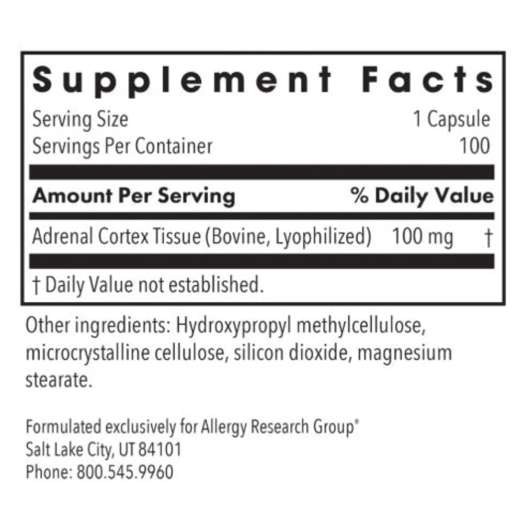 Allergy Research Group Adrenal Cortex 100vc