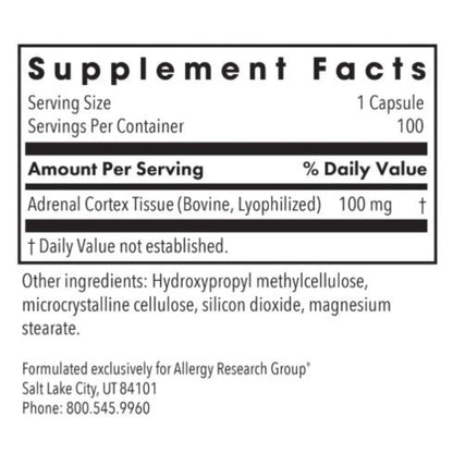Allergy Research Group Adrenal Cortex 100vc