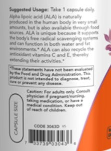 NOW Alpha Lipoic Acid 250mg 120vc