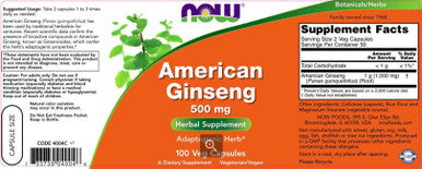 NOW American Ginseng 500mg 100vc