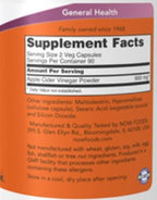 NOW Apple Cider Vinegar 450 mg 180c