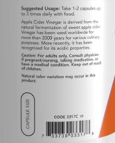 NOW Apple Cider Vinegar 450 mg 180c