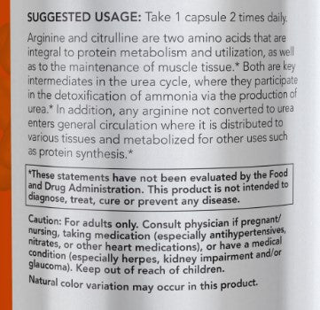 NOW Arginine & Citrulline 500/250 mg 120vc