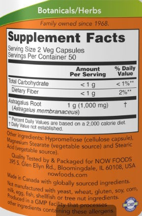 NOW Astragalus 500mg 100vc