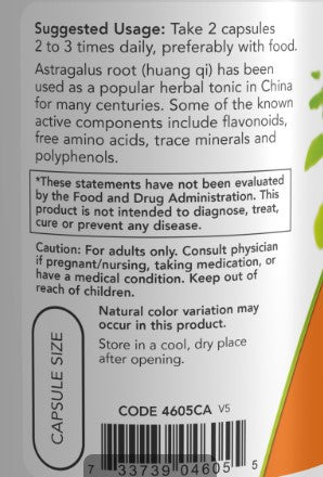 NOW Astragalus 500mg 100vc