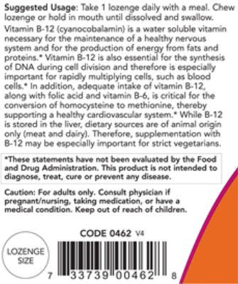 NOW B-12 5000mcg 60 lozenges