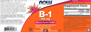 NOW B-1 100mg 100tabs