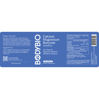 BodyBio Calcium/Magnesium Butyrate 100 caps