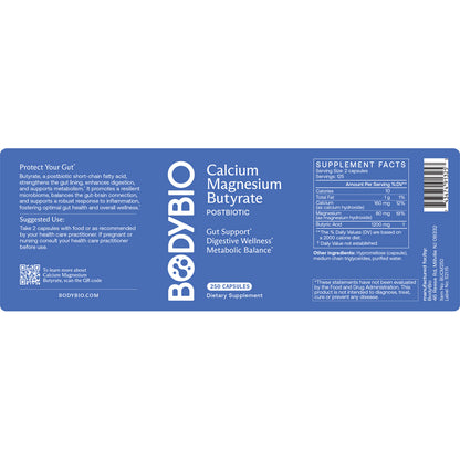 BodyBio Calcium/Magnesium Butyrate 250 caps