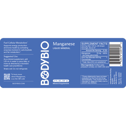 BodyBio Manganese Liquid Mineral 2 oz.