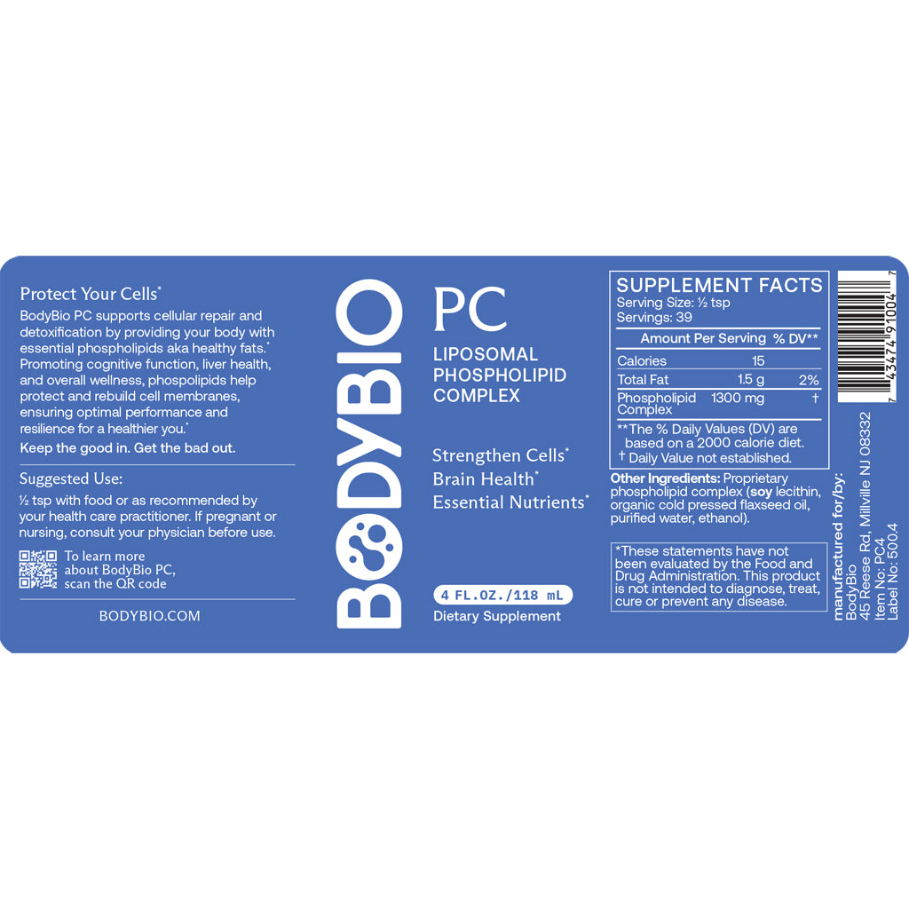 BodyBio PC (Liposomal Phospholipid Complex) 4 oz. Liquid