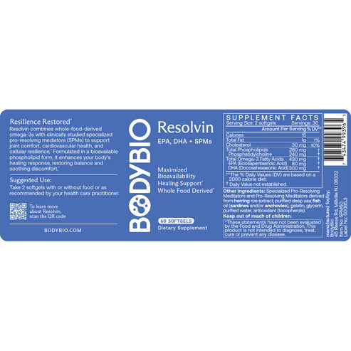 BodyBio Resolvin (Formerly Fish Oil+) 60sg