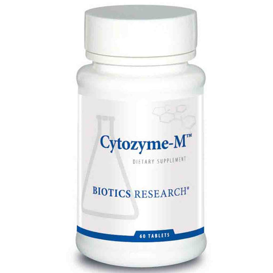 Cytozyme-M dietary supplement bottle by Biotics Research on a white background