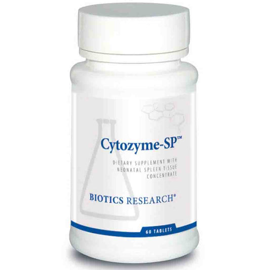 Bottle of Cytozyme-SP dietary supplement by Biotics Research on a white background