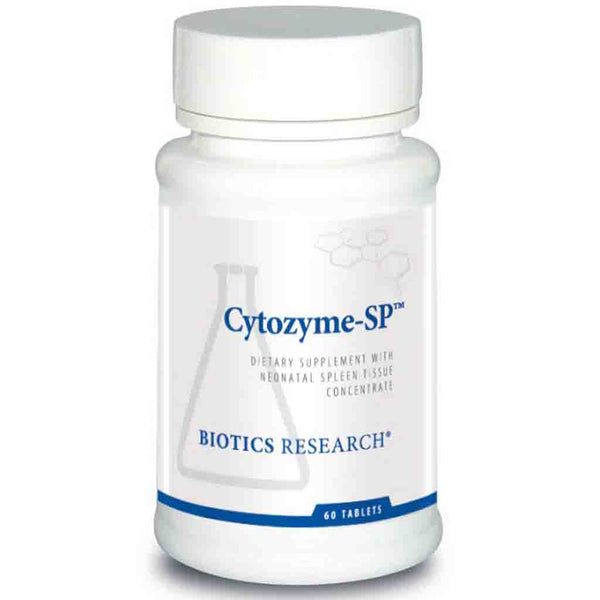 Bottle of Cytozyme-SP dietary supplement by Biotics Research on a white background