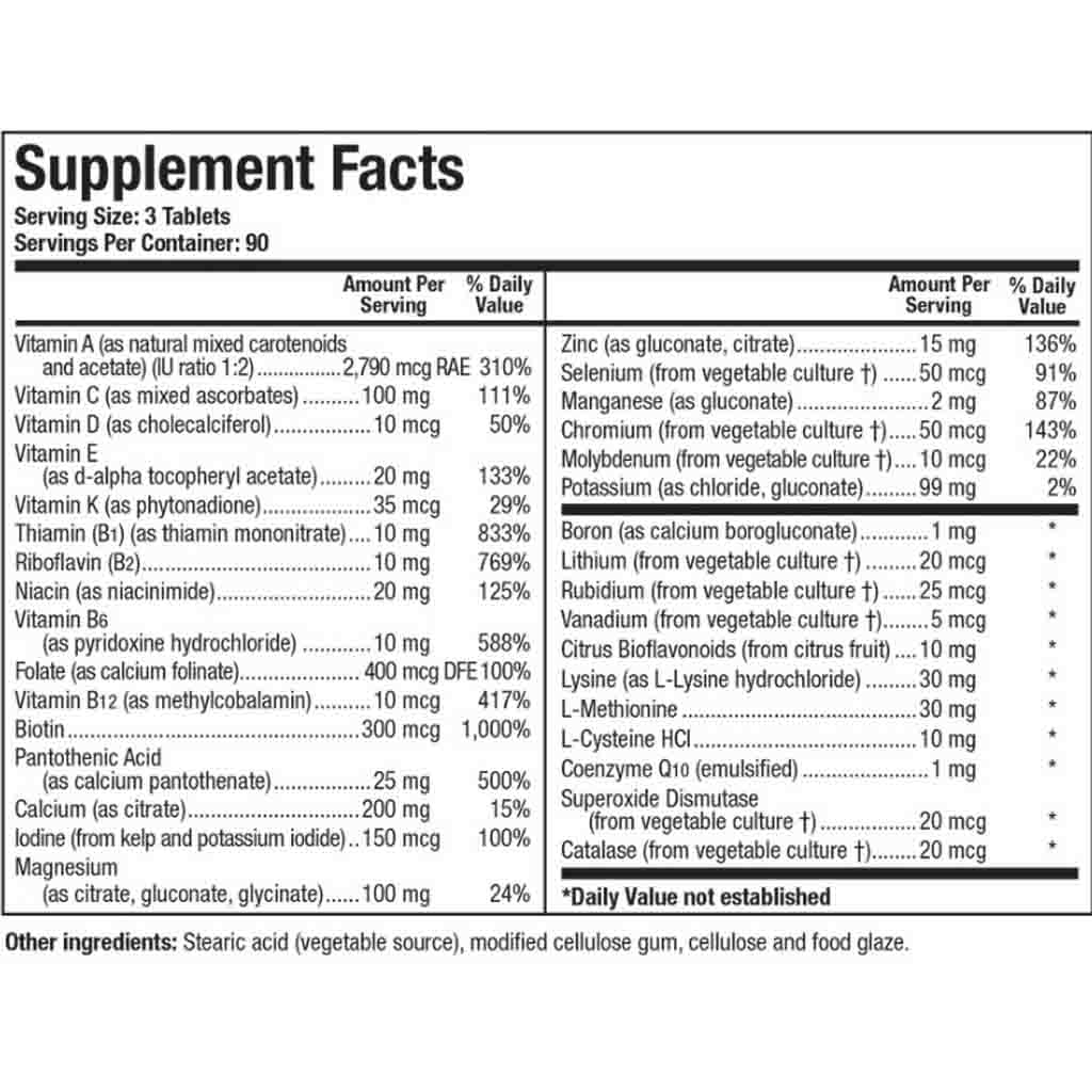 Biotics Research Bio Multi Plus Iron Free 90 tabs