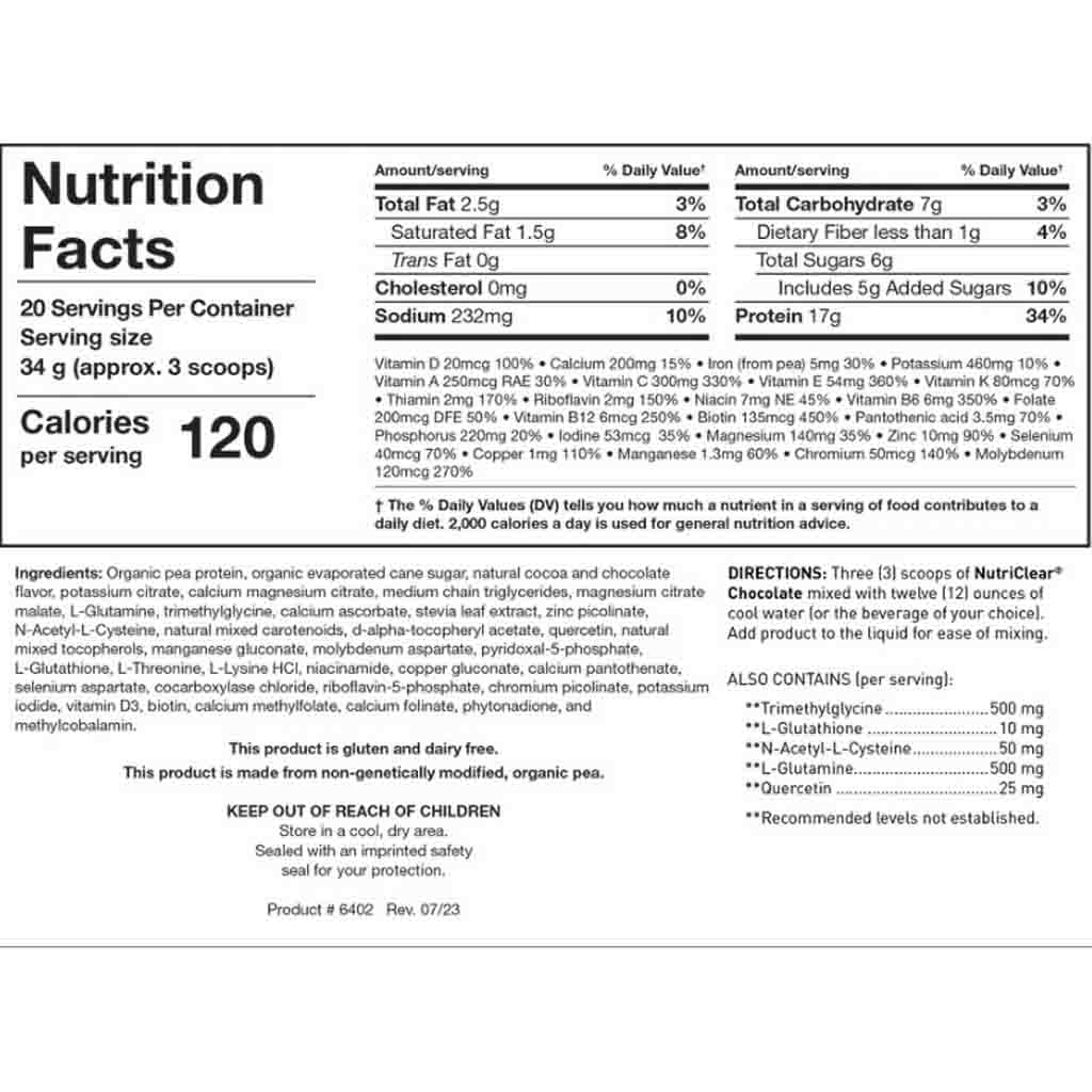 Biotics Research NutriClear Chocolate 24oz