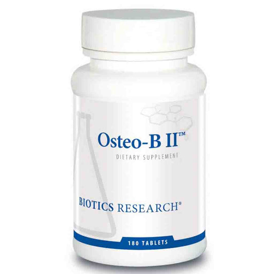 Biotics Research Osteo-B II dietary supplement bottle on a white background