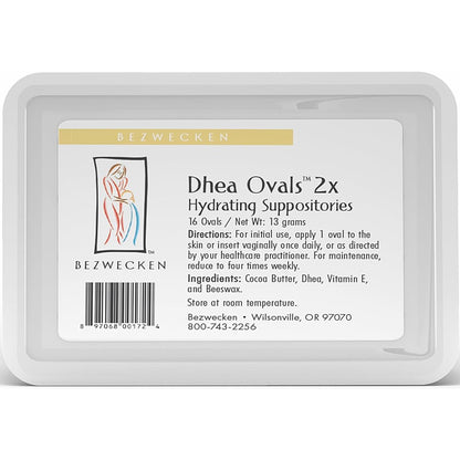 Bezwecken Dhea Ovals 2x Hydrating Suppositories packaging on a white background